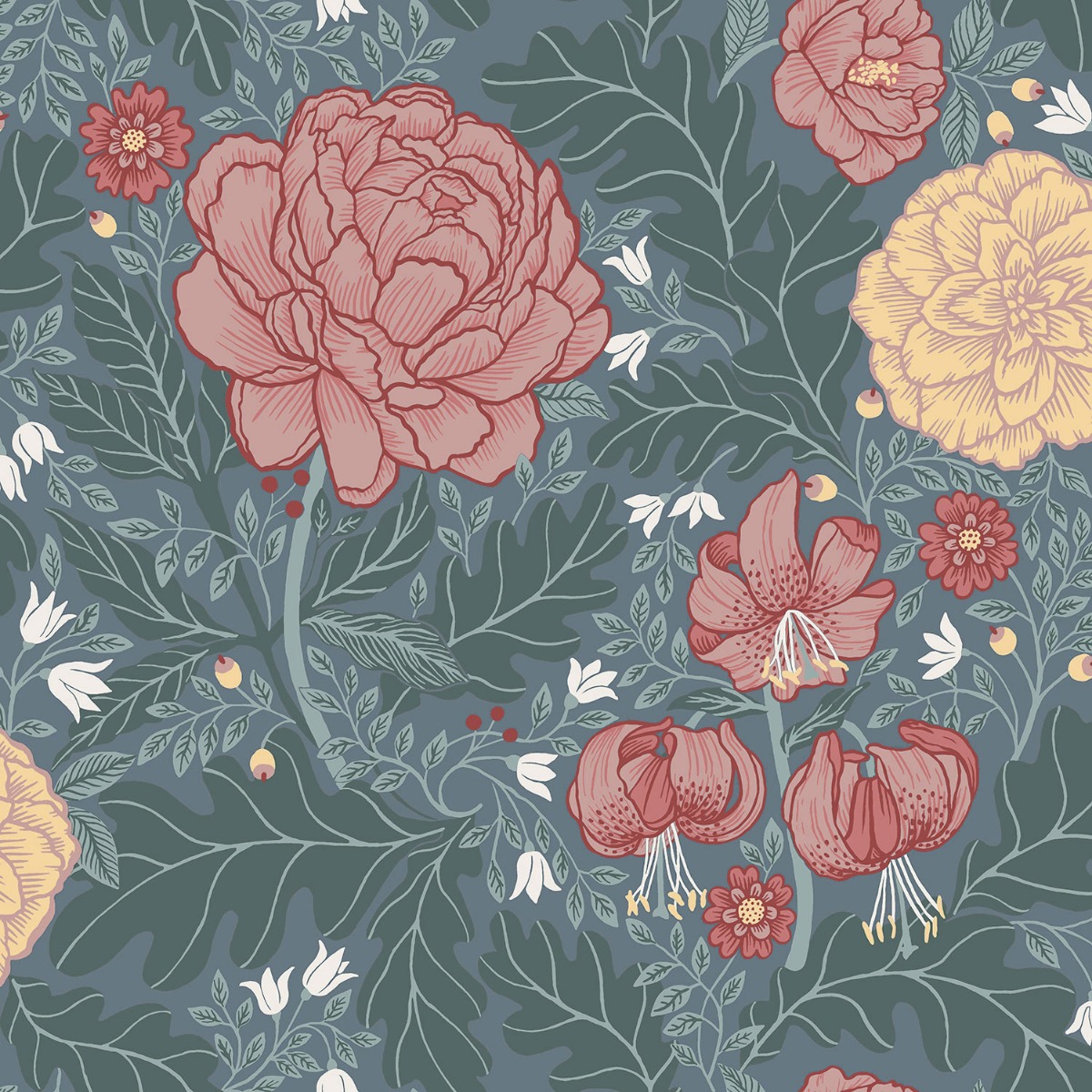 Galerie Ekbacka Floral Multicoloured Wallpaper 14003, Multi