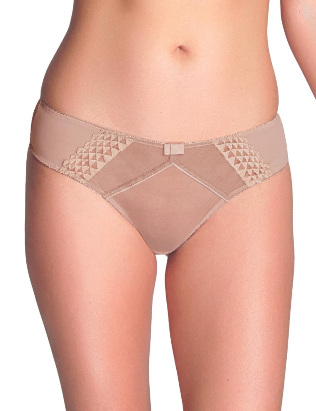 Look and feel gorgeous in the all-new Asher range from Cleo by Panache! The stunning Asher range features soft handle materials to ensure comfort at all times. The range also features unique triangle embroidery, combined with simple yet stunning colours! This stunning Brazilian brief offers moderate rear coverage for a tempting look and looks fabulous when paired up with matching items from the Asher range!