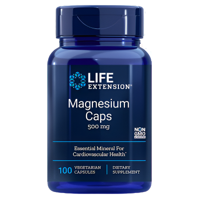 Magnesium Caps 500mg &pipe; 100 Vegetarian Caps &pipe; Life Extension