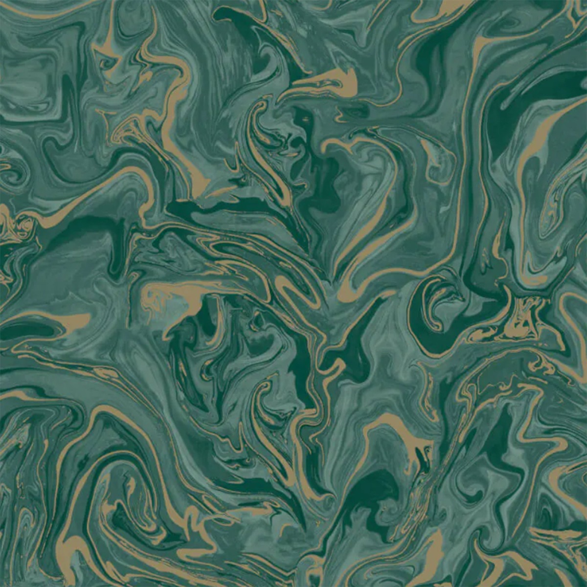 Fine Decor Fine Décor Emerald Green Gold Liquid Marble Effect Contemporary Wallpaper, Green