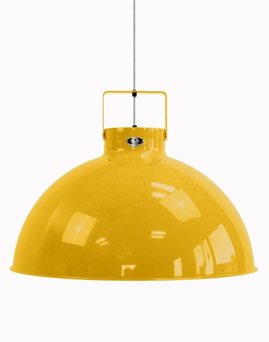 Jielde Dante Pendant Large Mustard Silver Matt Yellow Designer Pendant Lighting