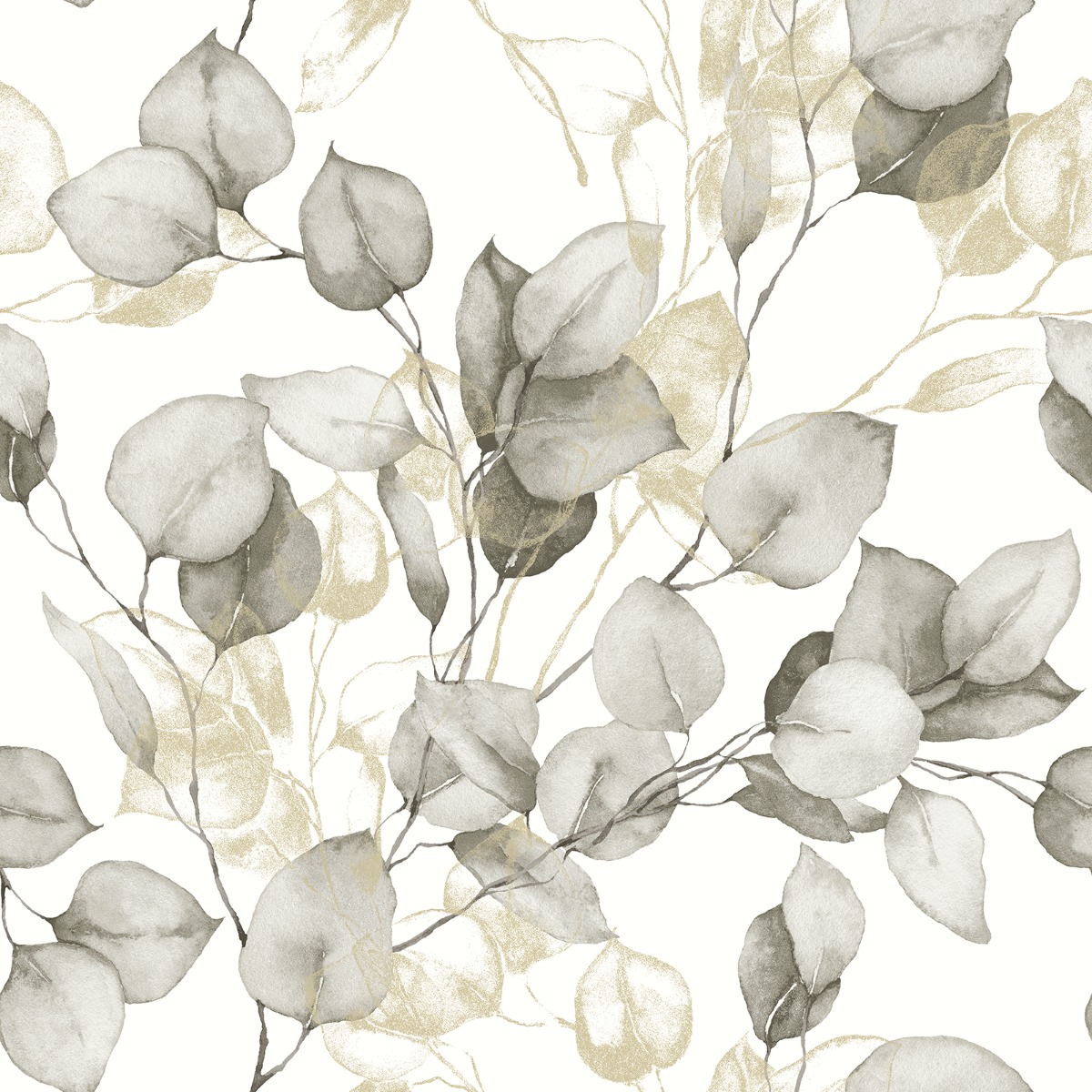 Eucalyptus Leaves Wallpaper Natural/Gold Muriva 210503