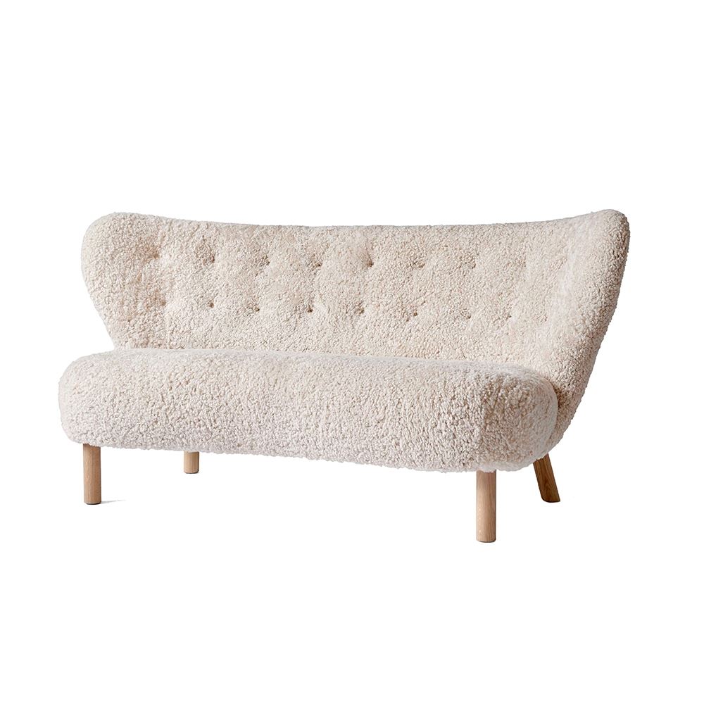 Little Petra Sofa Sheepskin Edition Skandilock Sheepskin Moonlight Oak