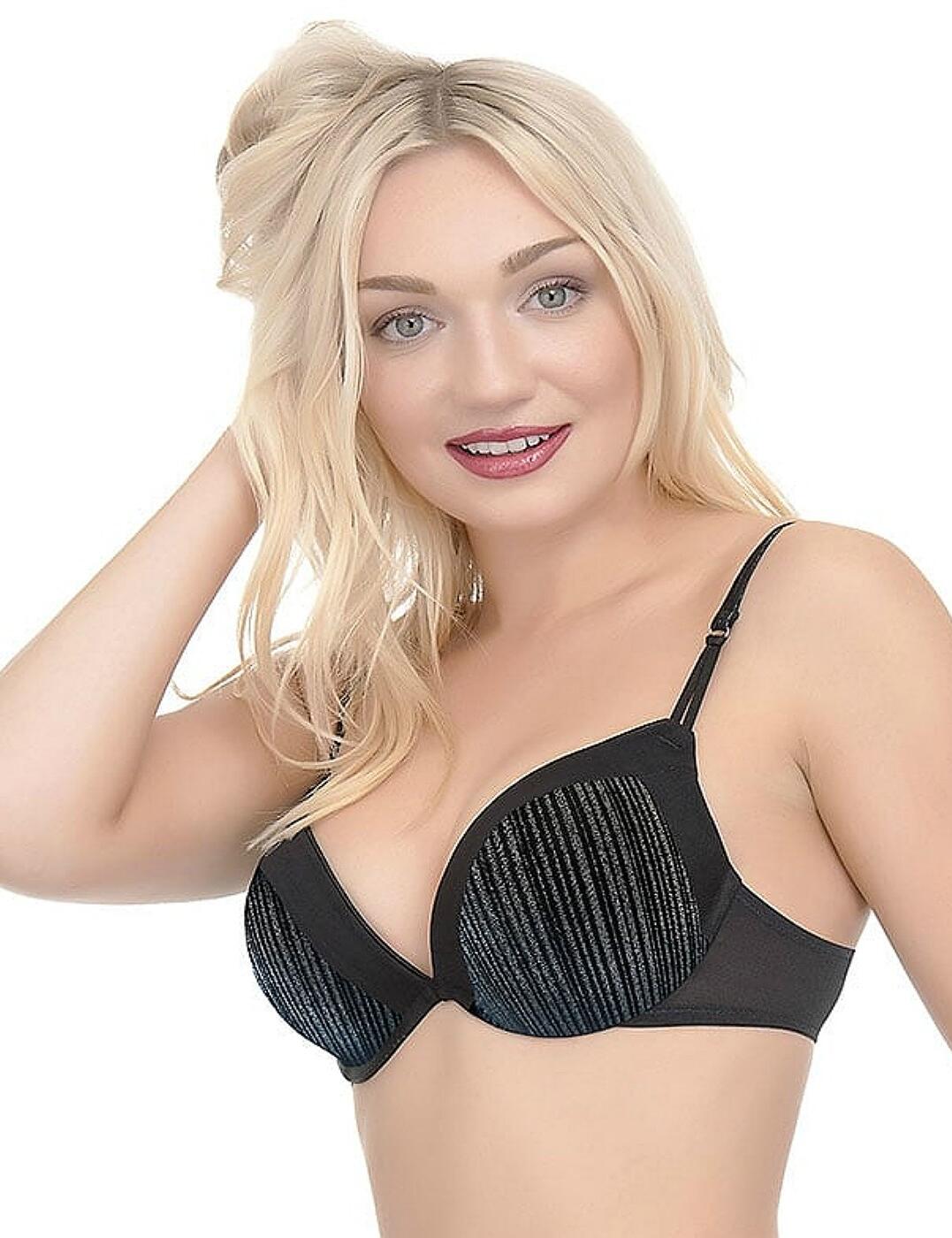 Styled in striking, faint stripe detailing, the Cassia range is crafted with elegance! Pairing chic and intricate, feminine styling with a comfortable and contemporary fit and feel, this one is sure to add some glamour to your lingerie collection!  Sexy and chic, feminine design Beautifully contrasting blend of dark colours Lightly moulded for excellent shape! Lightly padded for comfort and a boost! Underwired support and uplift Adjustable straps at the rear Gently sparkling stripe detail for a truly glamorous look! Comfortable and contemporary fit and feel Popular plunging style gently accentuates cleavage Listed in UK sizes  29919-55481-686642 385101 Plunge Bra