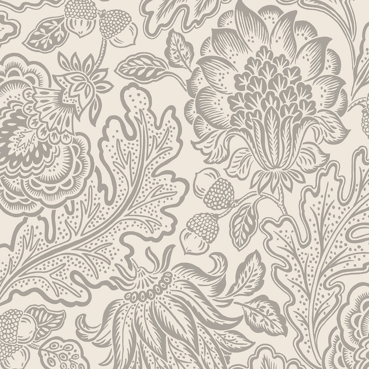 Belgravia Decor Fernhurst Wallpaper 10m x 53cm Silver / White, Silver
