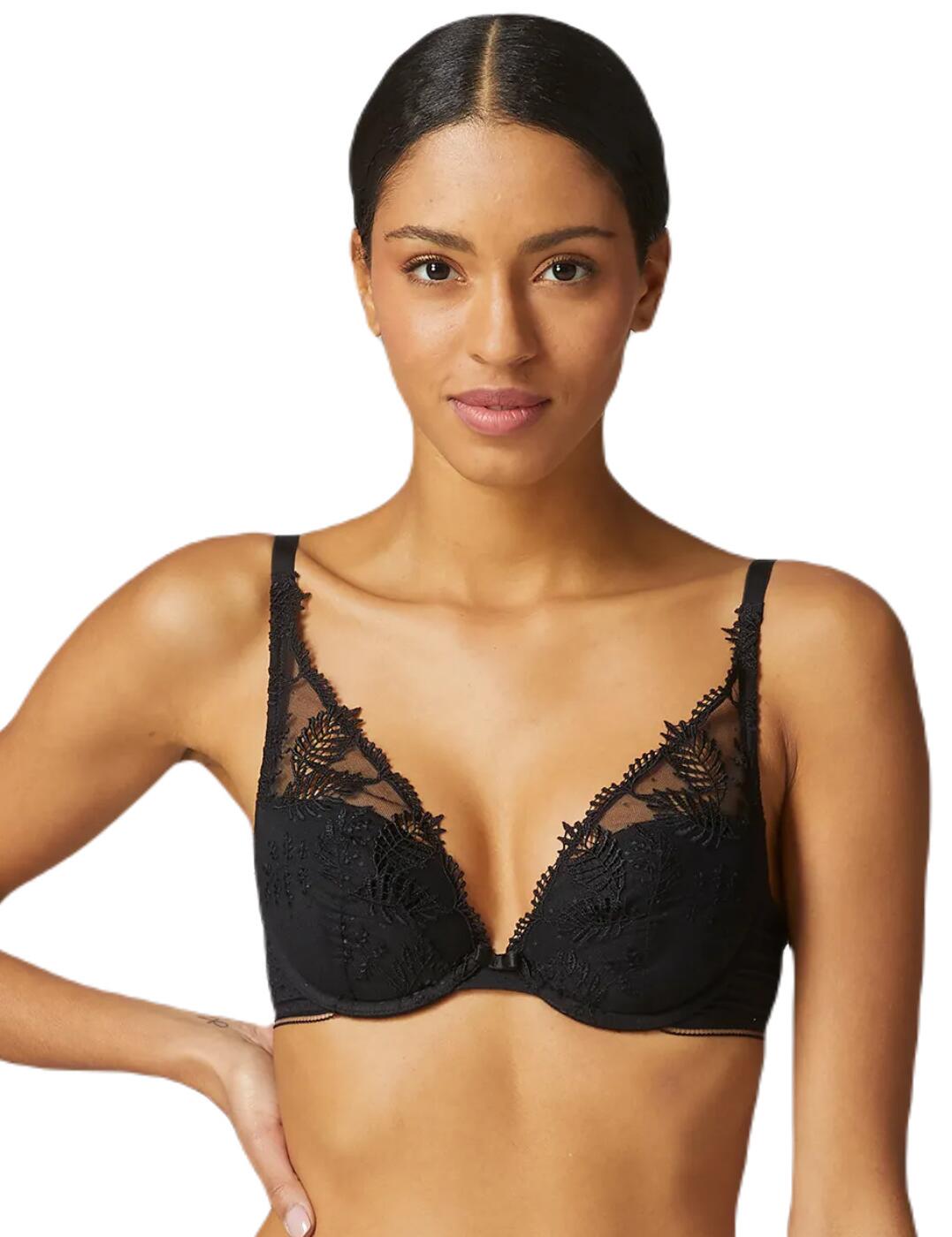 The Bloom triangle push-up bra by Simone Perele will be a seductive new addition to your lingerie collection. The plunging cups highlight your curves and décolletage. Removable padding offers a smooth silhouette and added volume. Seductive sheer mesh cups contour to your curves finished with feminine embroidery that extends onto the edges of the cups for a complimentary fit. The shoulder straps are adjustable and can be worn as a supportive and uplifting cross back. Underwiring both supports the breasts and gives a natural lift. Complete the look and pair with matching lingerie from the Bloom collection.  Delicate embroidery adds a feminine aesthetic Removable padding Underwired cups Adjustable shoulder straps can be worn as a cross back Hook and eye closure Country of origin: Tunisia Composition: 70% Polyester &pipe; 12% Polyurethane &pipe; 12% Cotton &pipe; 5% Polyamide &pipe; 1% Elastane Listed in UK sizes  55121-98238-1273277 12Y347 Push Up Bra