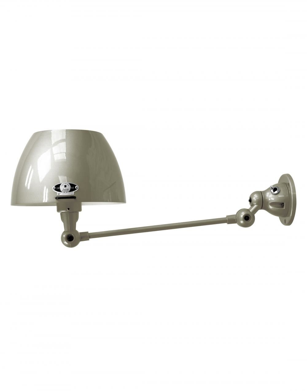 Jielde Aicler One Arm Adjustable Wall Light Curved Shade Khaki Matt Integral Switch On Base