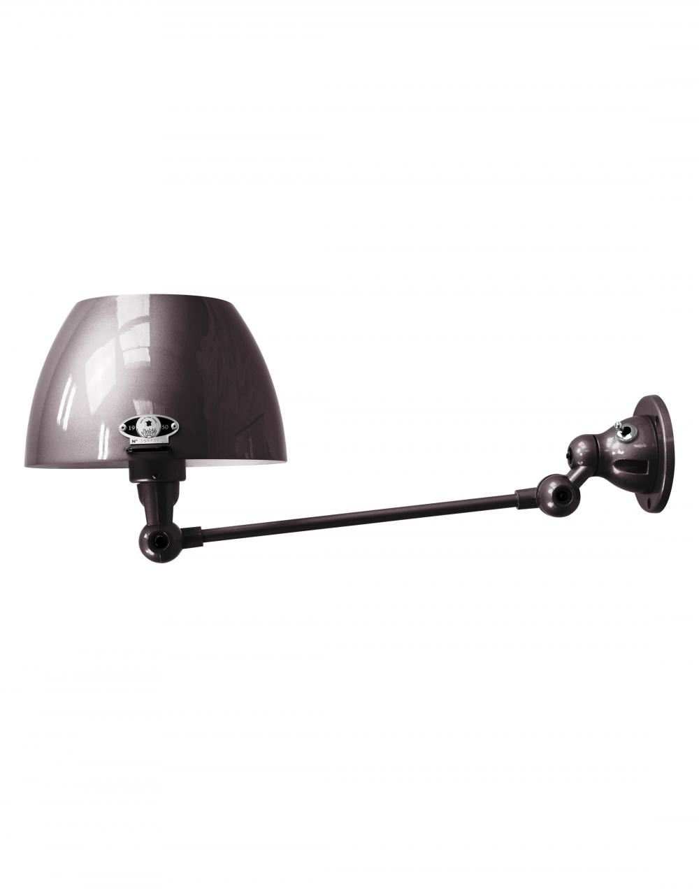 Jielde Aicler One Arm Adjustable Wall Light Curved Shade Black Matt Hardwired No Switch