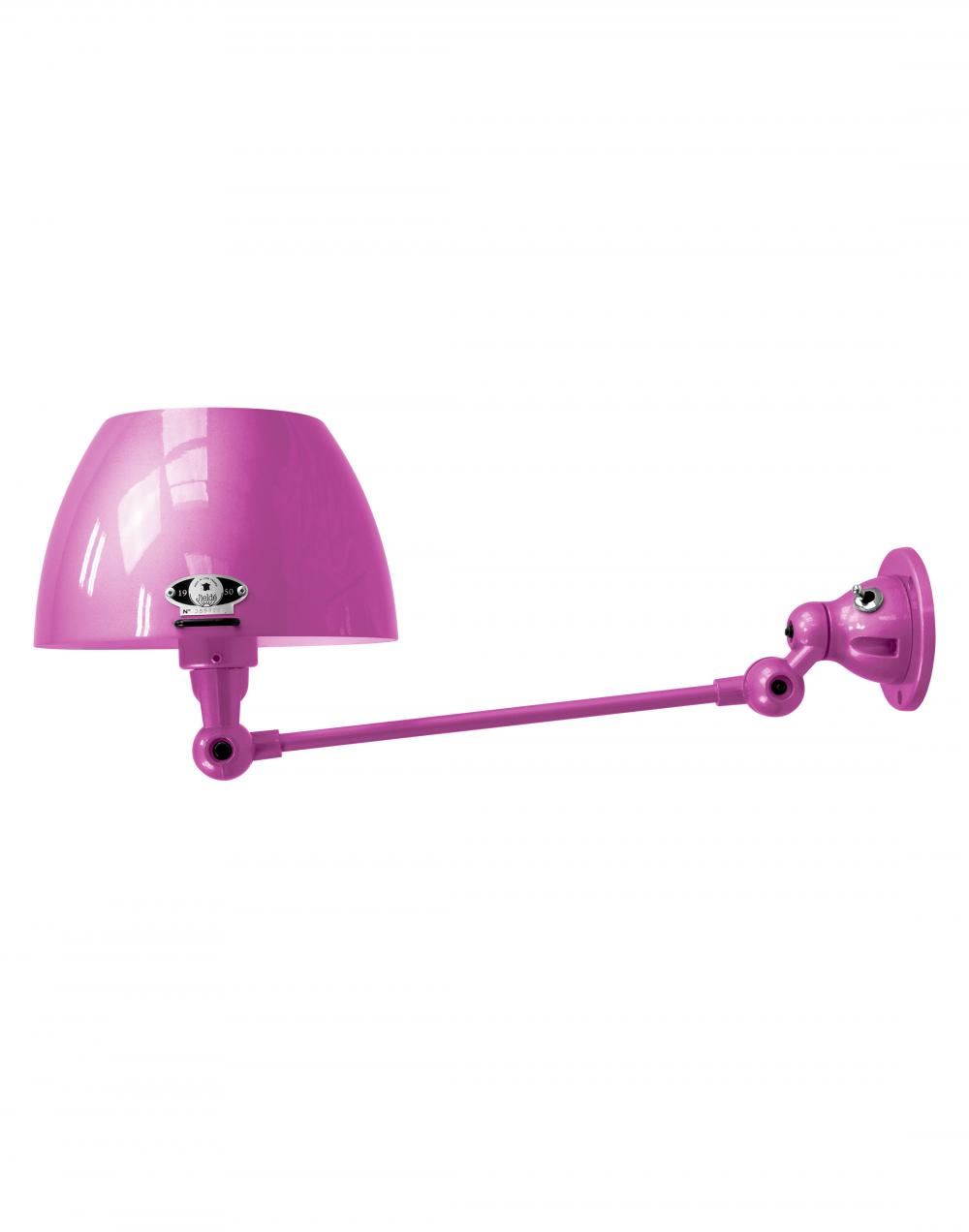 Jielde Aicler One Arm Adjustable Wall Light Curved Shade Violet Fuchsia Matt Hardwired No Switch