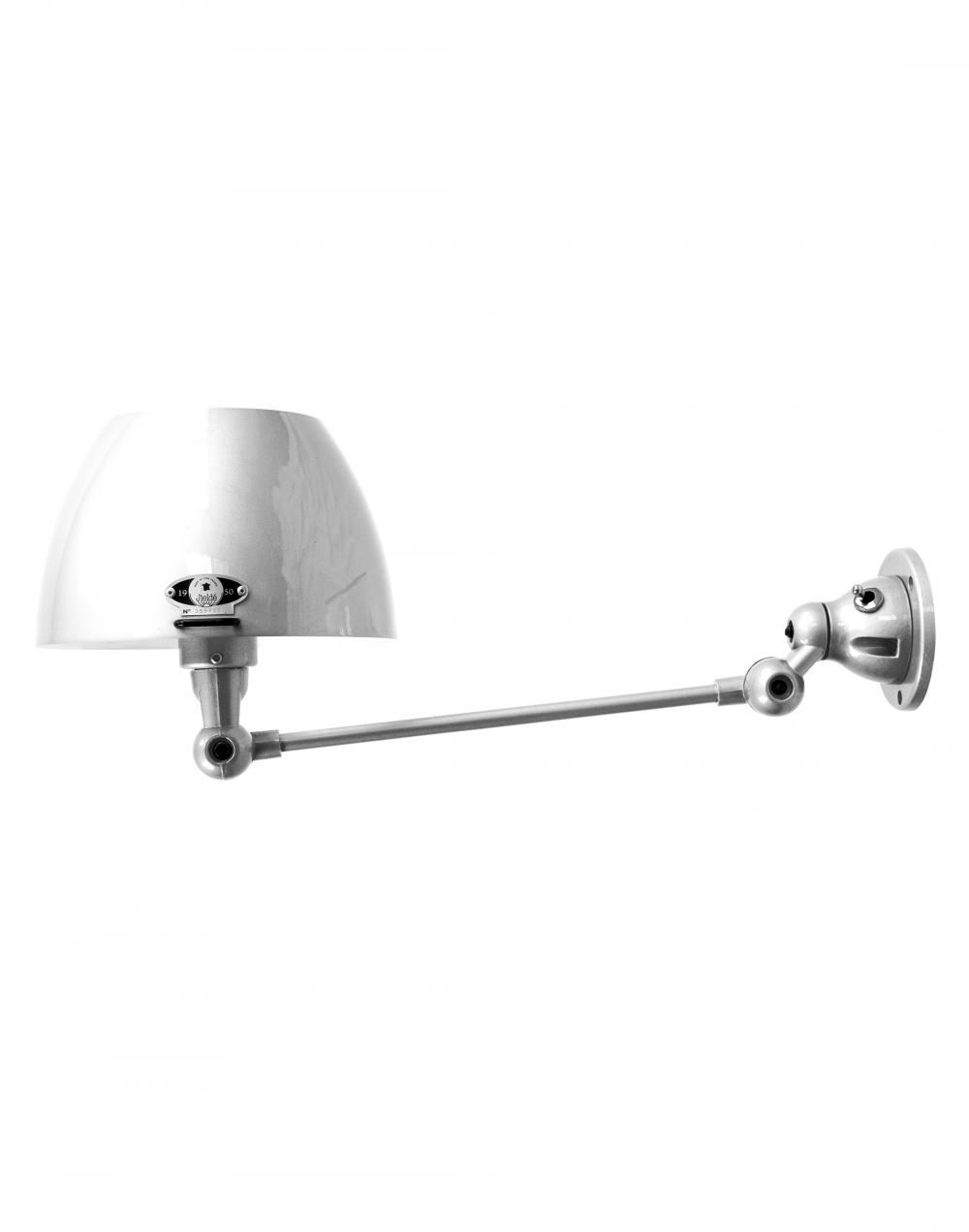 Jielde Aicler One Arm Adjustable Wall Light Curved Shade Polished Chrome Hardwired No Switch