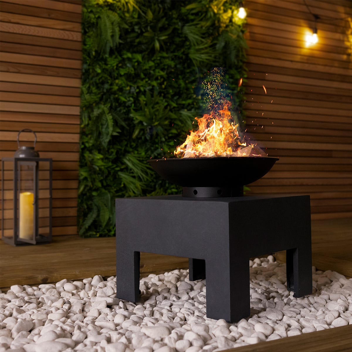 Bentley Garden Metal Fire Bowl With Square Stand