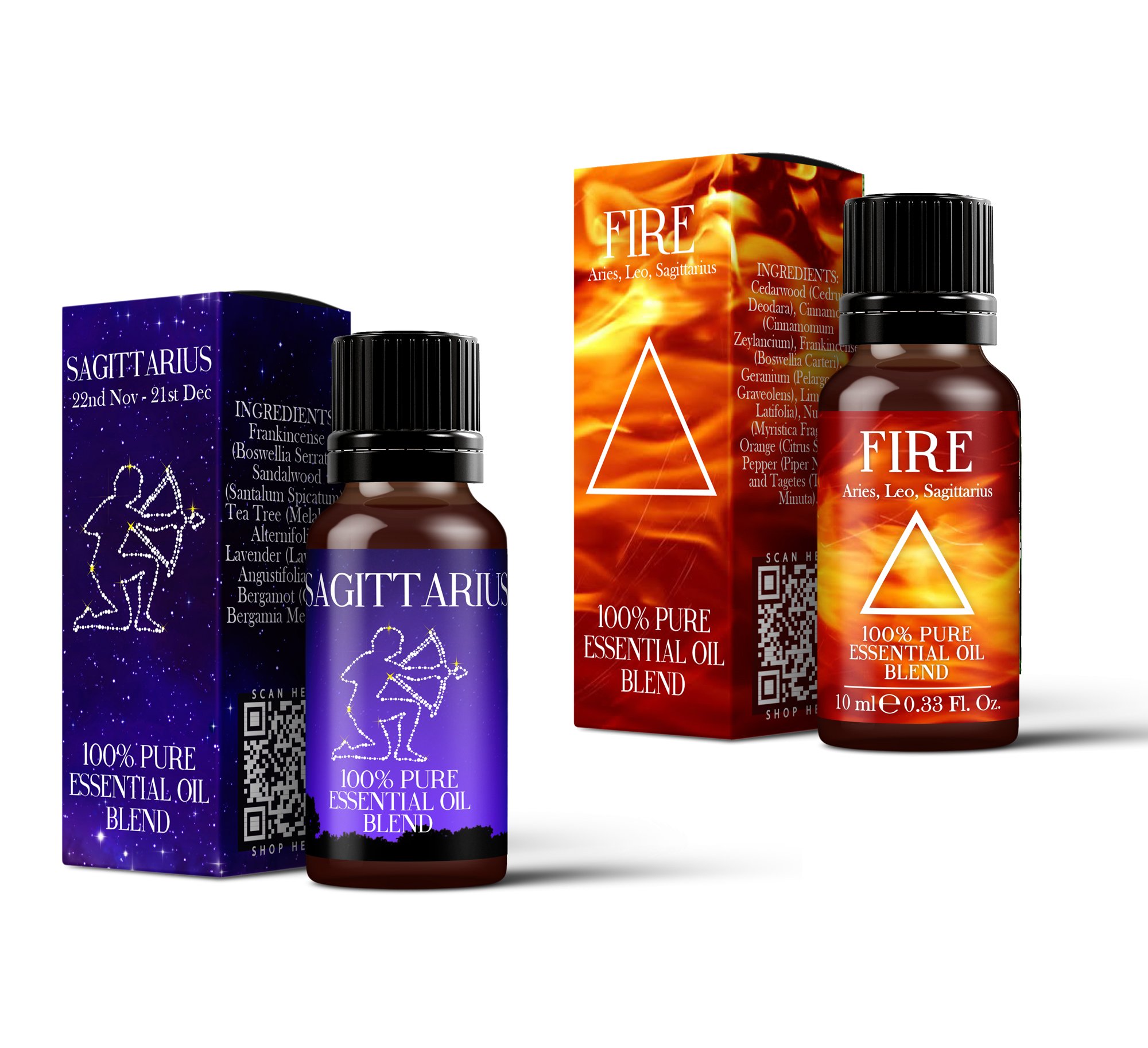 Image of Fire Element & Sagittarius Essential Oil Blend Twin Pack (2x10ml)