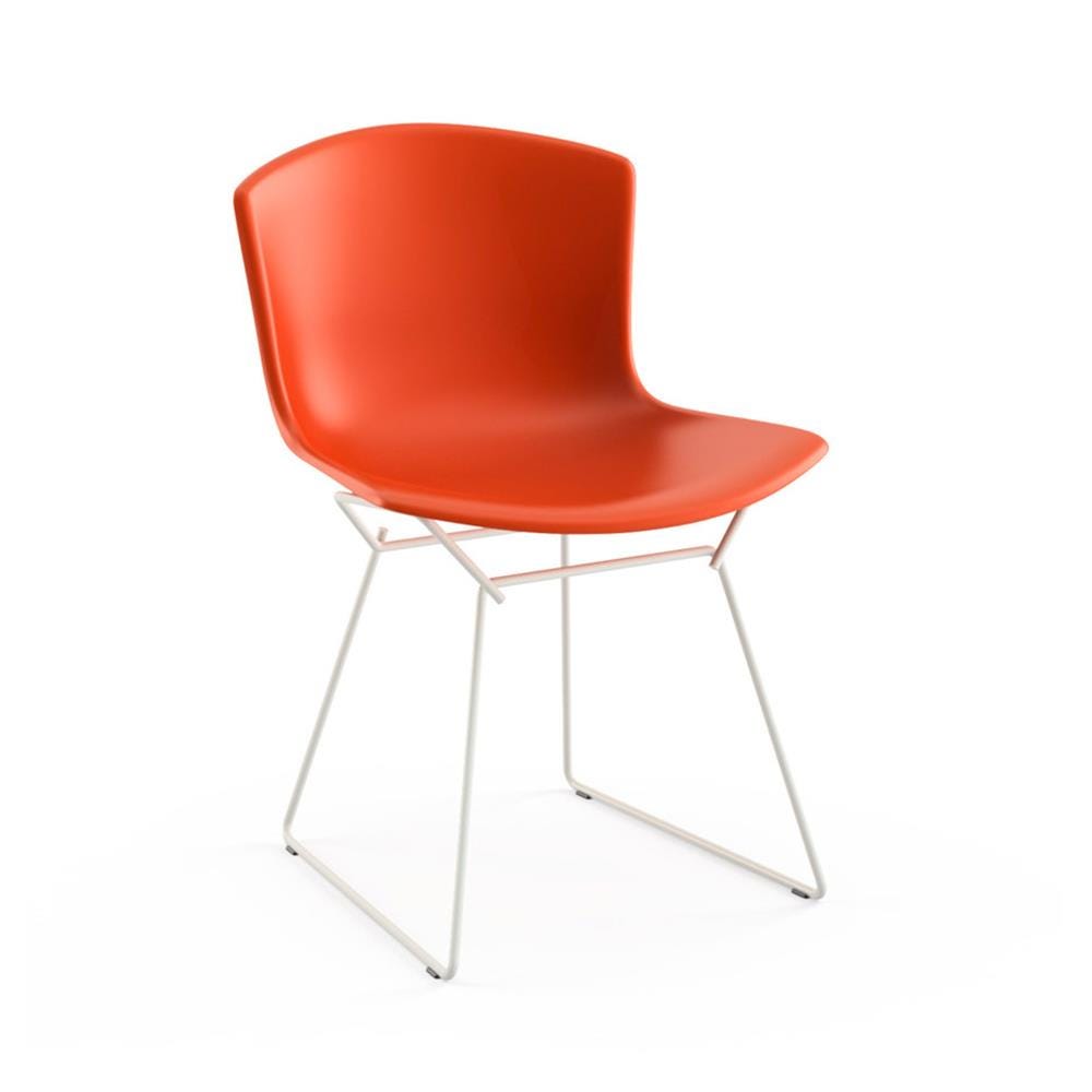 Knoll Bertoia Outdoor Side Chair Red Seat White Frame