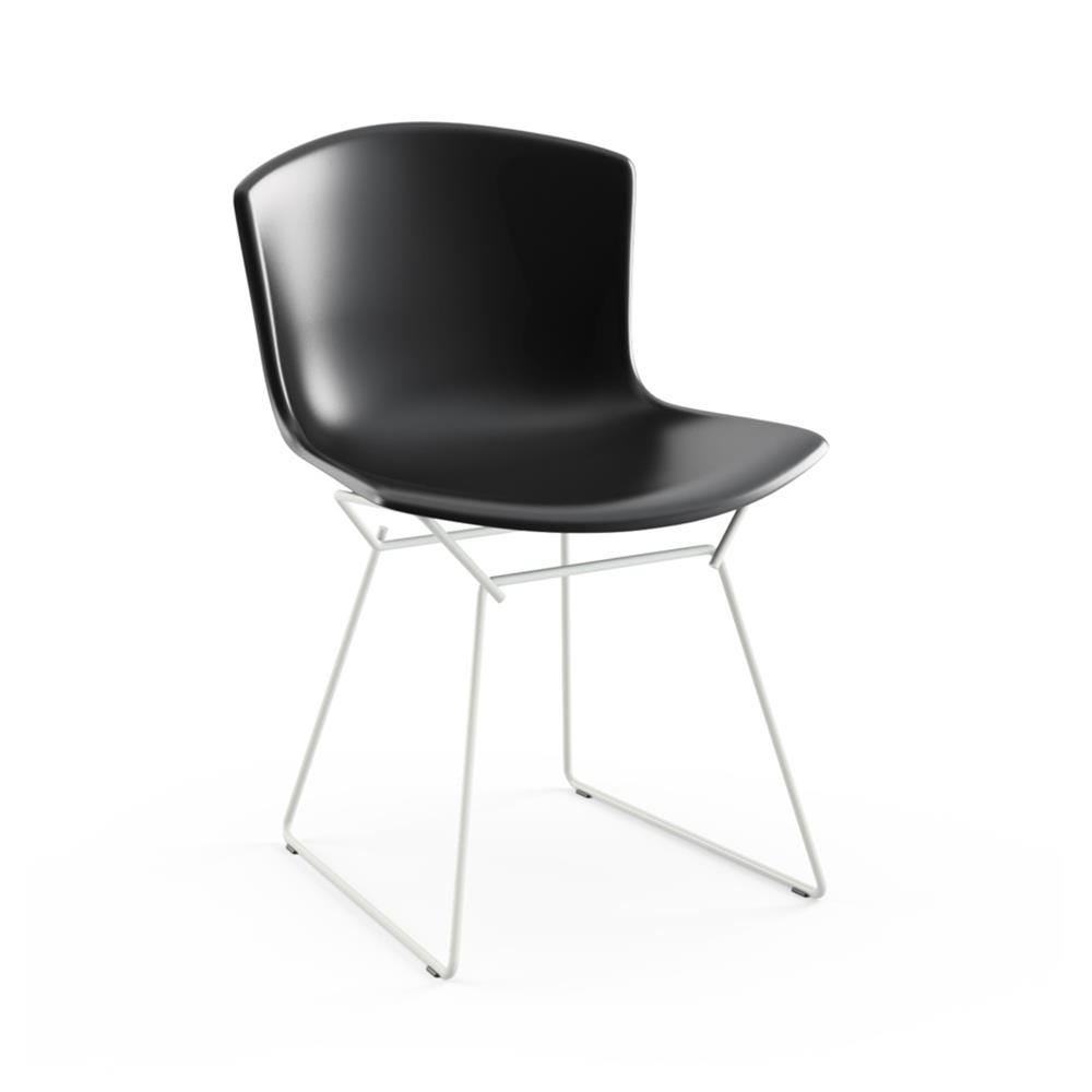 Knoll Bertoia Outdoor Side Chair Black Seat White Frame