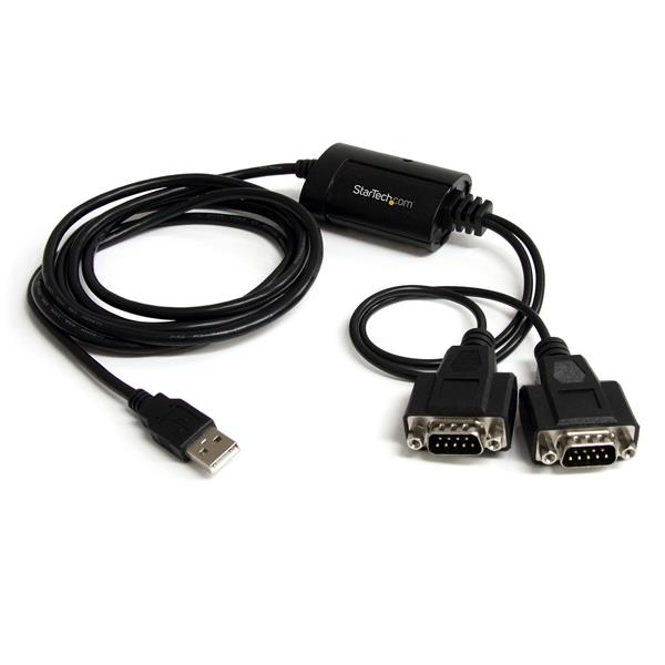 Startech.Com 2 Port Ftdi Usb To Serial Rs232 Adapter Cable With Com Retention