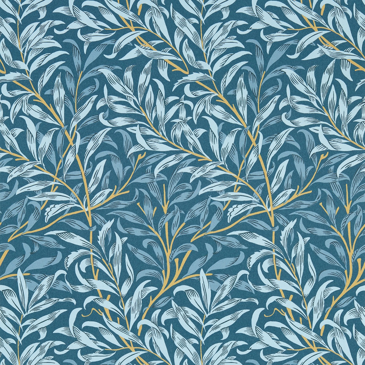 Clarke & Clarke Clarke & Clarke William Morris Design Willow Boughs Denim Wallpaper Paste The Wall Non-woven, Blue