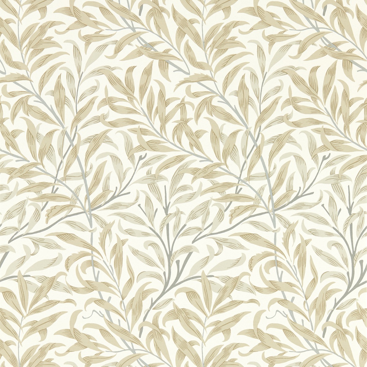Clarke & Clarke Clarke & Clarke William Morris Design Willow Boughs Linen Wallpaper Paste The Wall Non-woven, Cream