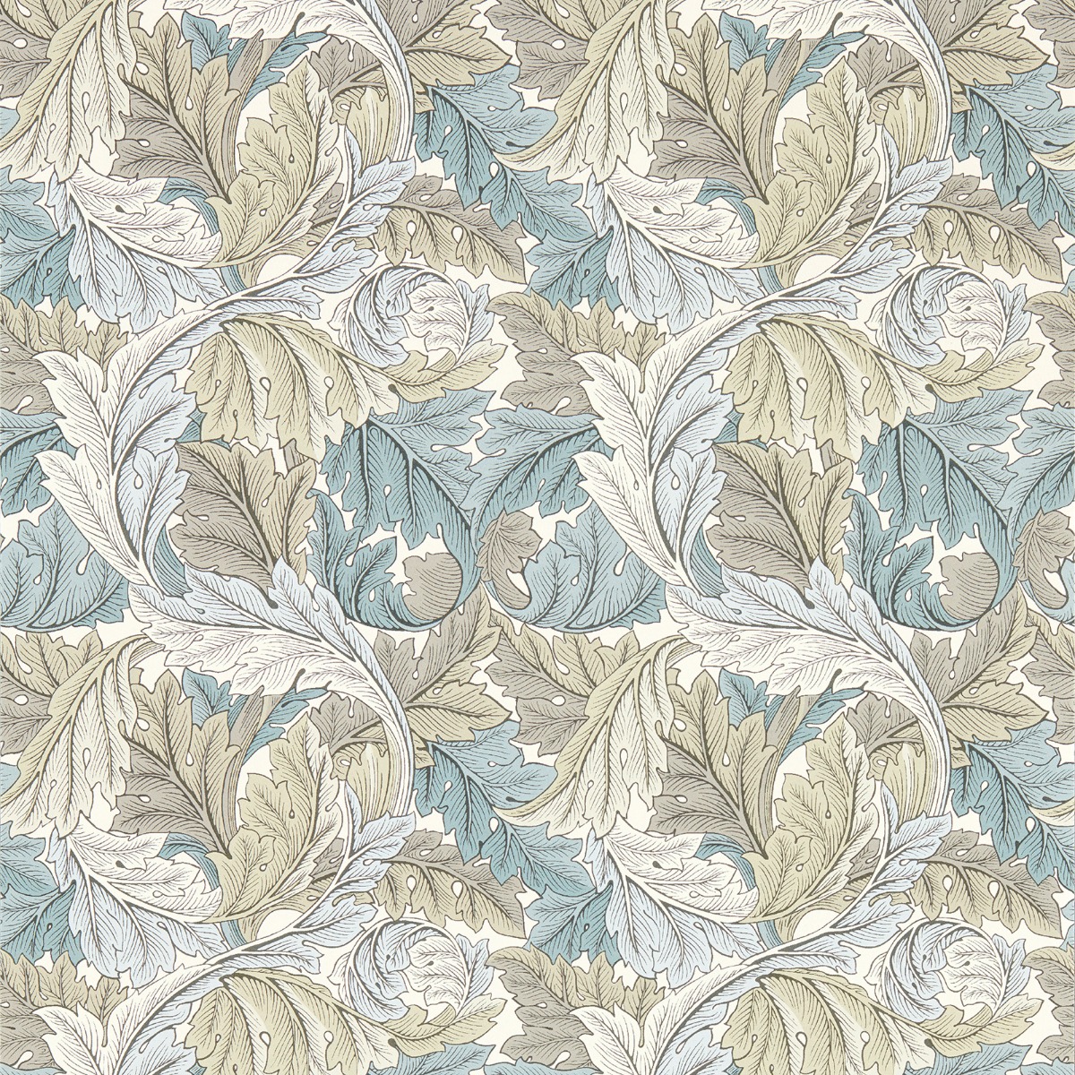 William Morris Acanthus Wallpaper Slate Blue / Dove W0175/03