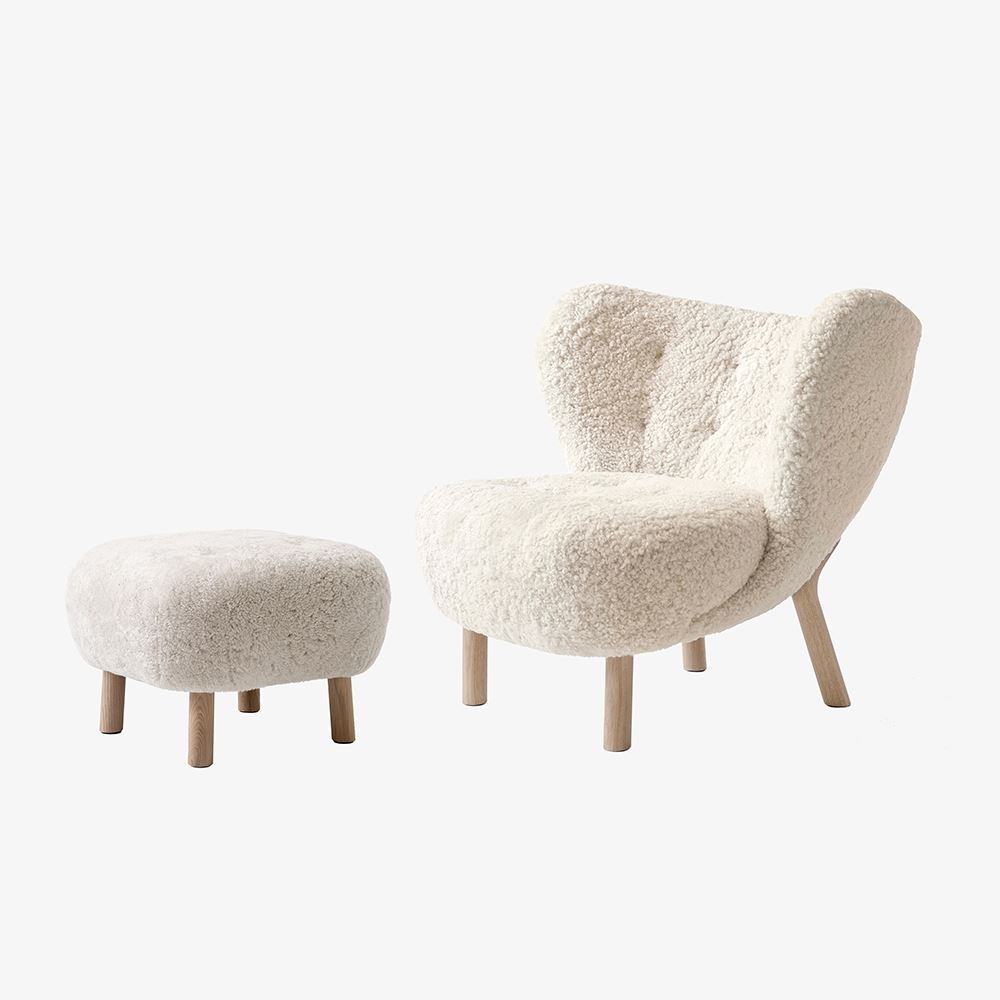 Little Petra Chair Sheepskin Edition Skandilock Sheepskin Moonlight Add Matching Footstool Oak