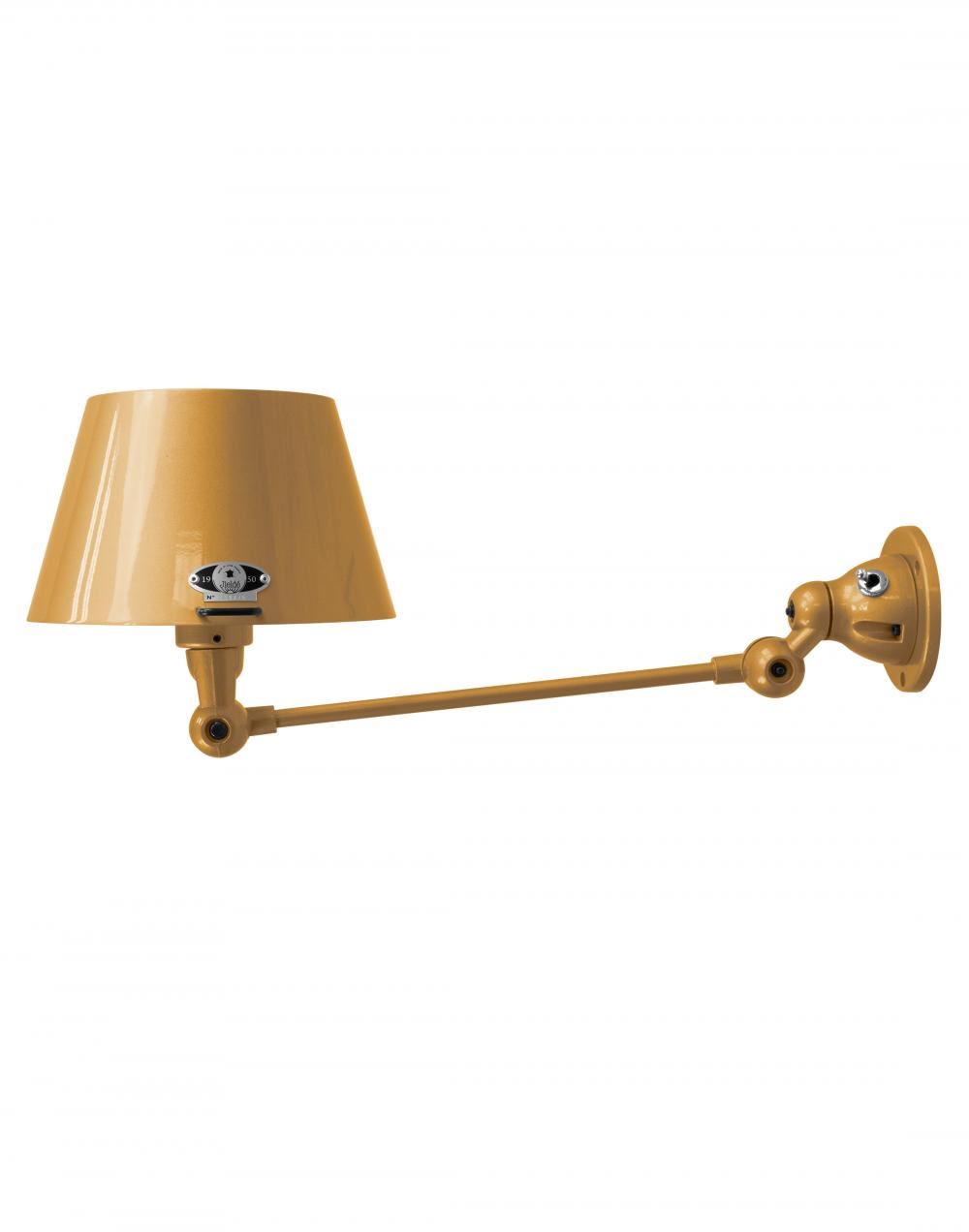 Jielde Aicler One Arm Adjustable Wall Light Straight Shade Pearl Gold Gloss Hardwired No Switch