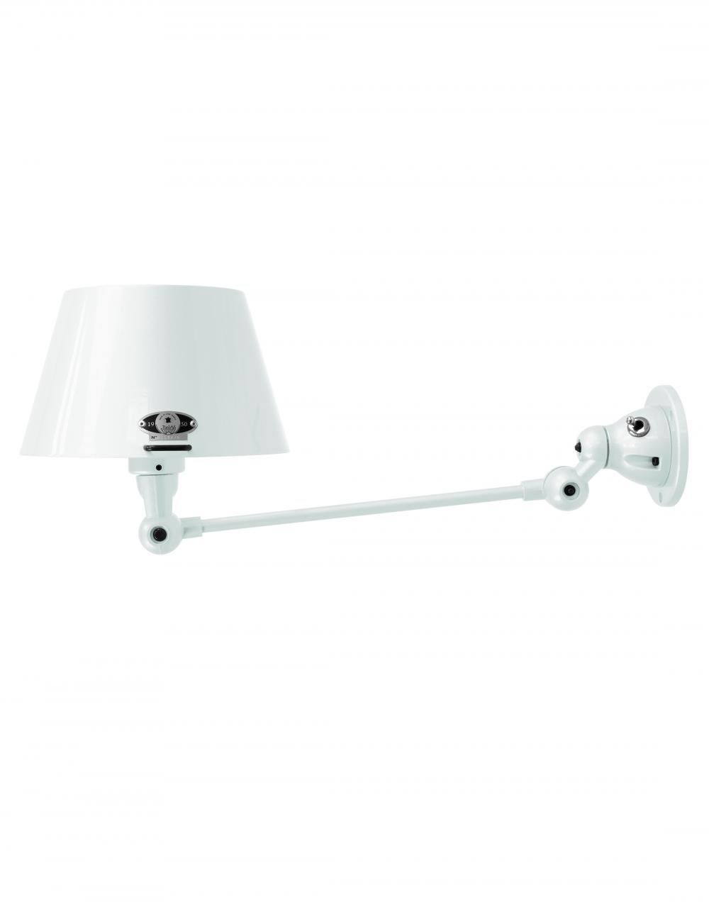 Jielde Aicler One Arm Adjustable Wall Light Straight Shade White Gloss Hardwired No Switch