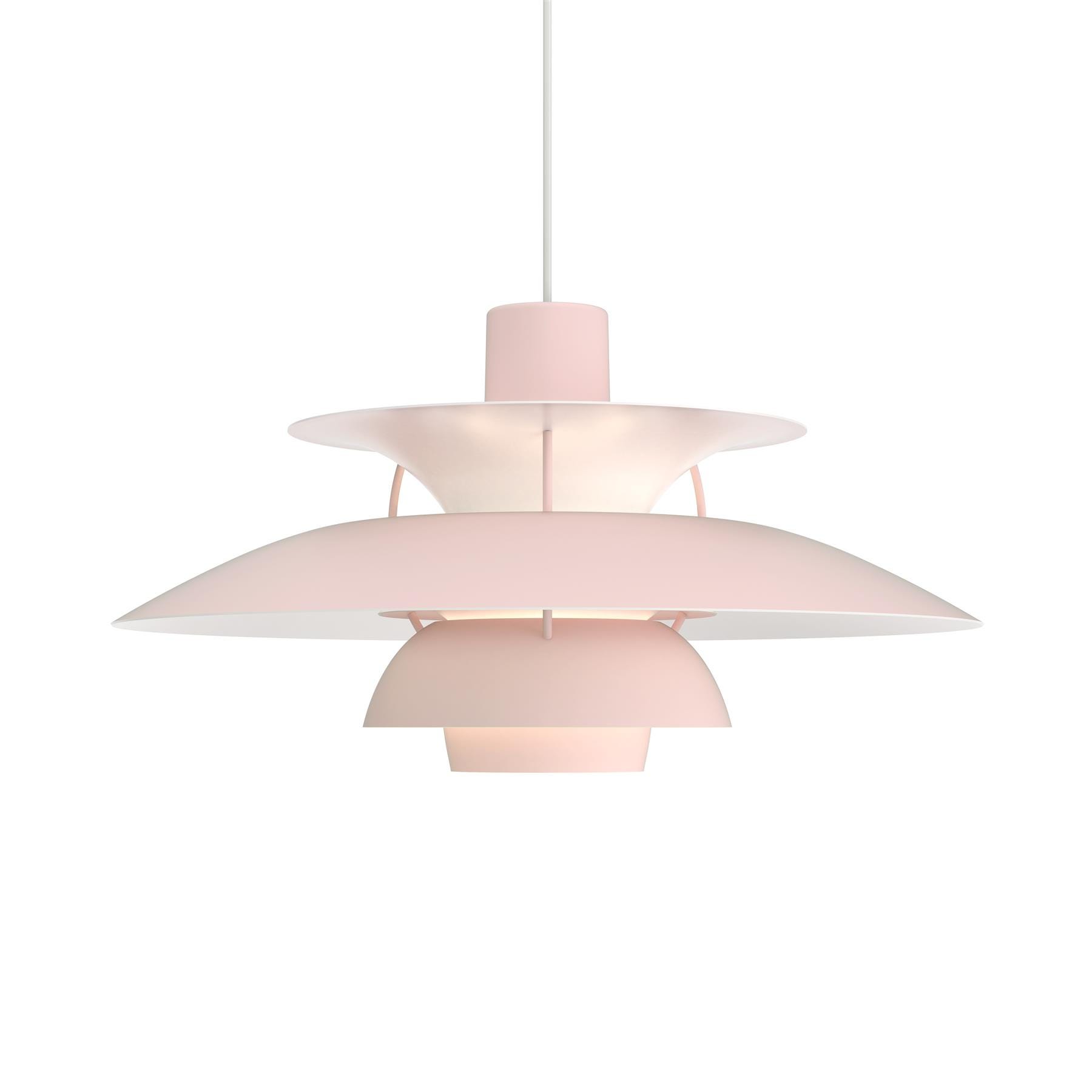 Louis Poulsen Ph 5 Monochrome Pendant Pale Rose Pink Designer Pendant Lighting