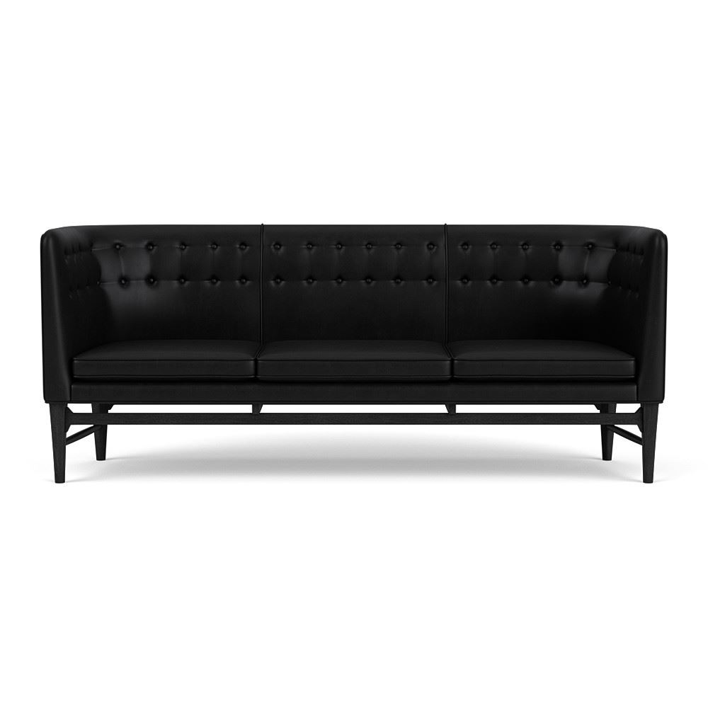 Mayor 3seater Sofa Black Lacquered Oak Silk 0842