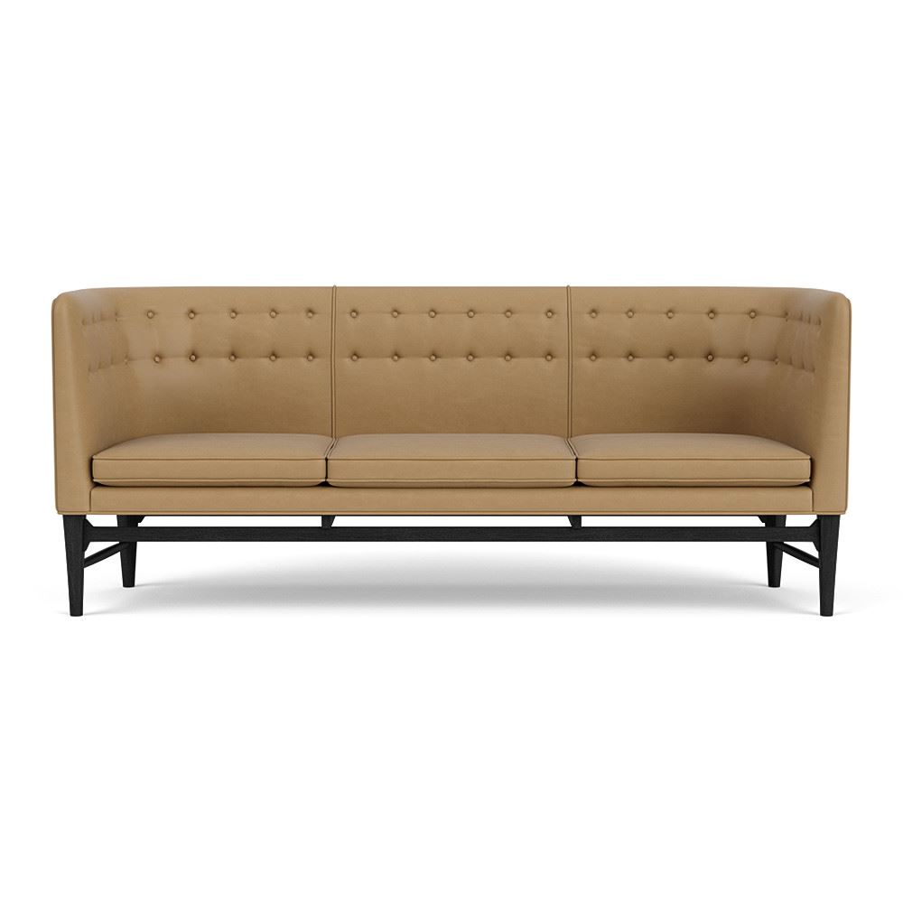 Mayor 3seater Sofa Black Lacquered Oak Silk 0691