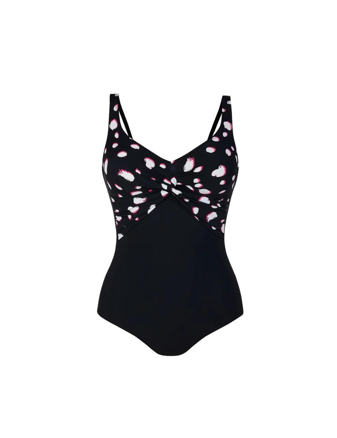 Get a sophisticated and retro look in the new Lenita swimsuit from Anita! Feminine polka dot styling and a comfortable and contemporary fit and feel, this swimsuit is certainly not one to miss out on this season! The ruffles create a wrap-around look for a fabulous slimming effect - the waist looks slimmer and the décolleté is emphasised. The gathering on the cups of the swimsuit will give the look of a fuller bust and the adjustable straps will help have a more individual fit.  Chic and sophisticated, feminine design Non-wired and non-padded Slimming effect splitting High quality lining for full opacity and modesty Adjustable straps Composition: 73% Nylon, 27% Elastane Listed in UK sizes    40397-73837 7205 Swimsuit