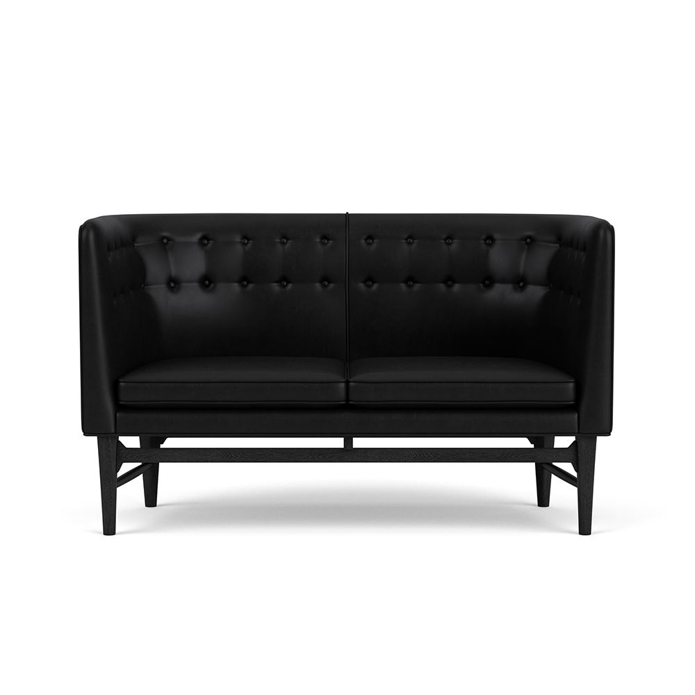 Mayor 2seater Sofa Black Lacquered Oak Silk 0842