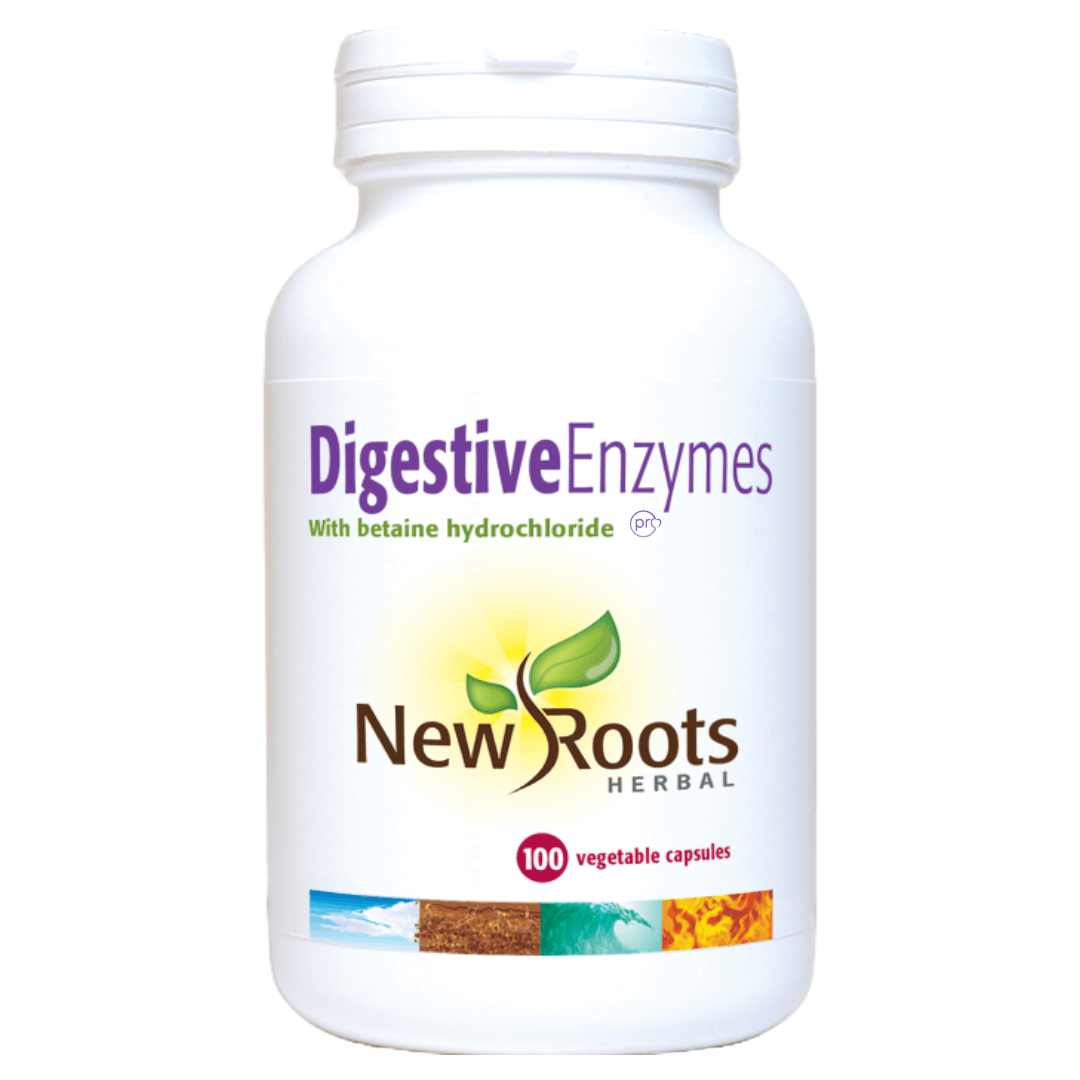 Digestive Enzymes with Betaine Hydrochloride (100 Capsules) - New Roots Herbal