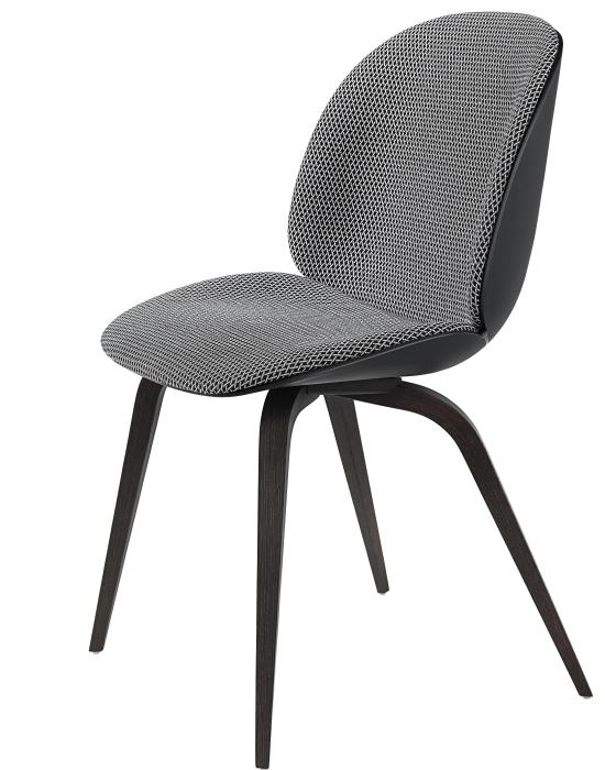 Beetle Dining Chair Wood Base Front Fully Upholstered